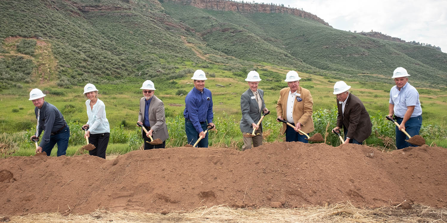 Municipal Subdistrict Board of Directors turn dirt at the 2021 Chimney Hollow groundbreaking
