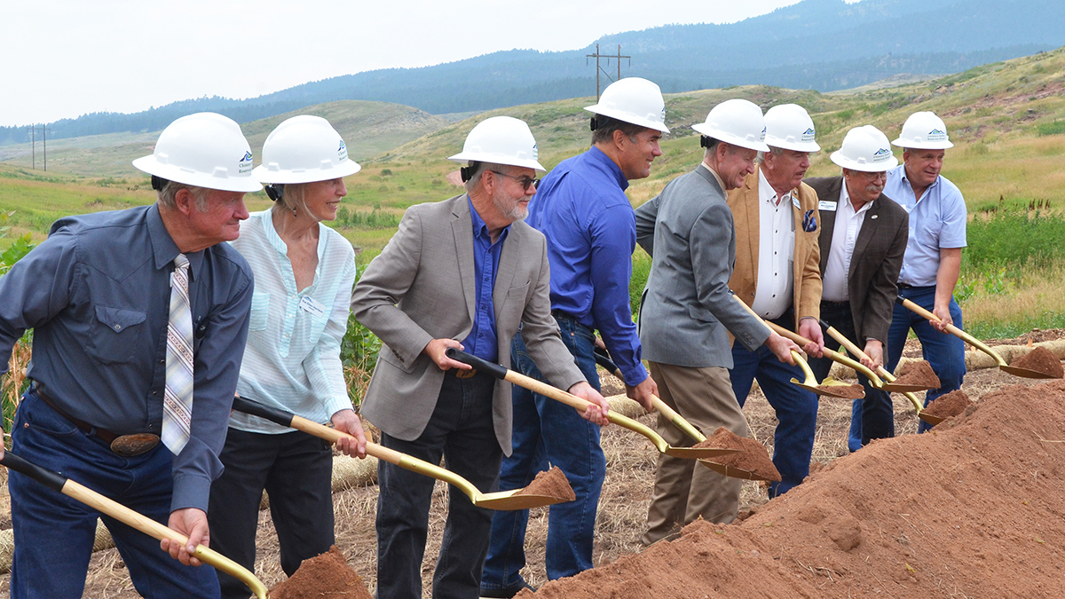 Northern Water Directors with shovels at the Chimney Hollow Groundbreaking.