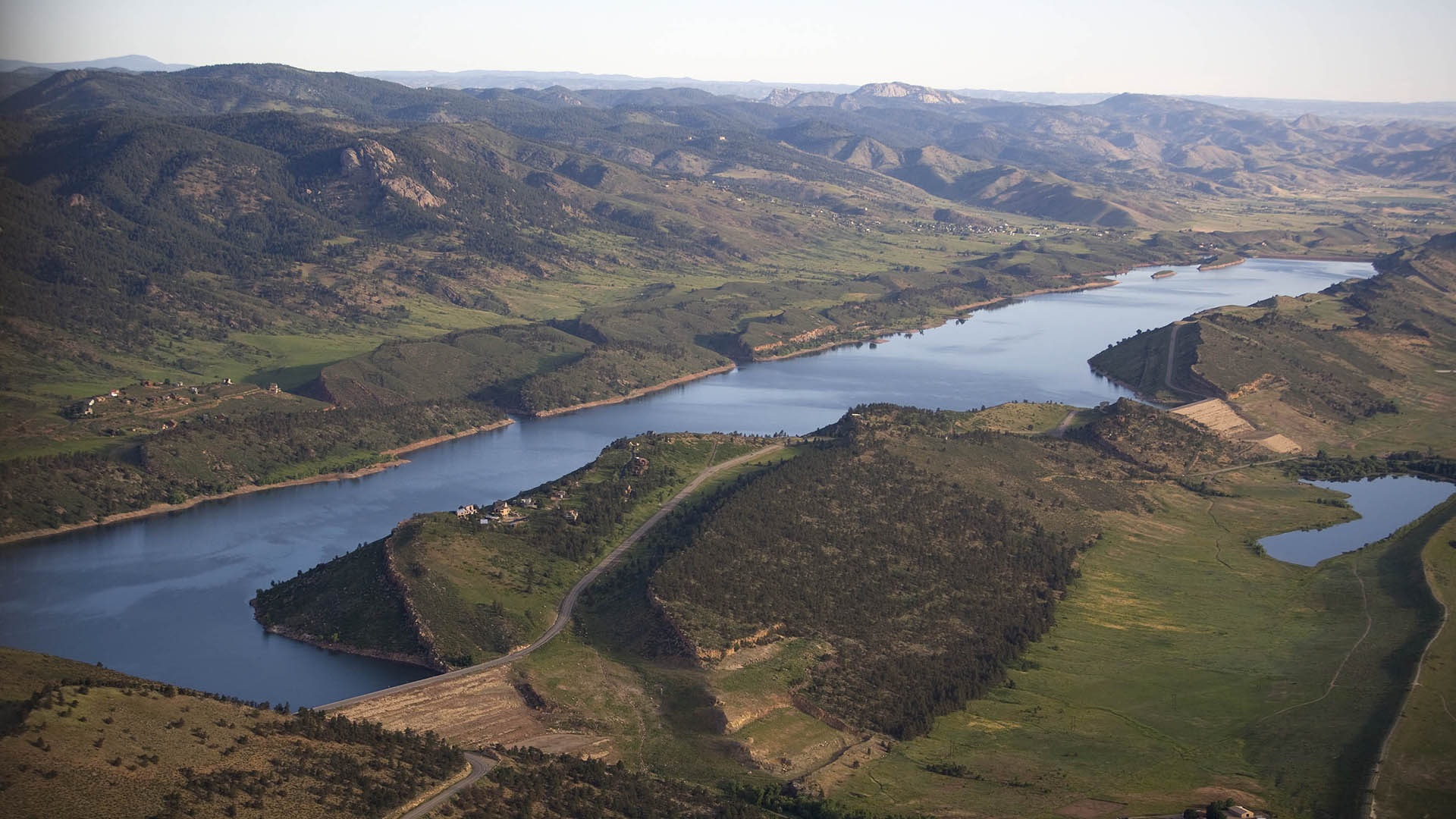 Aerial view of Horsetooth Reservoir