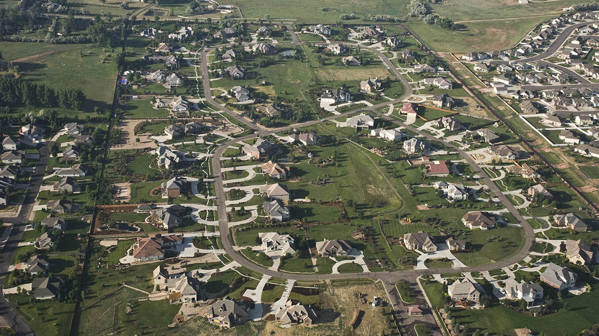 New growth of homes in Greeley as seen from aerial