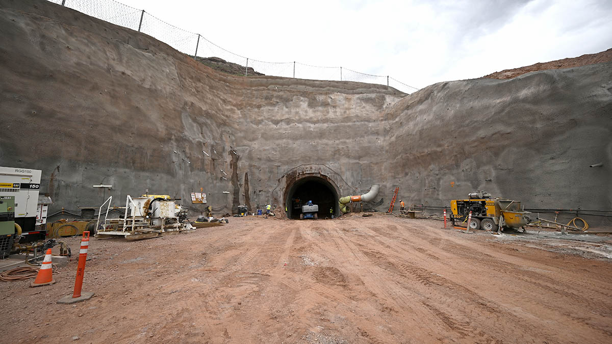 Looking at downstream portal of the tunnel, May 2022.