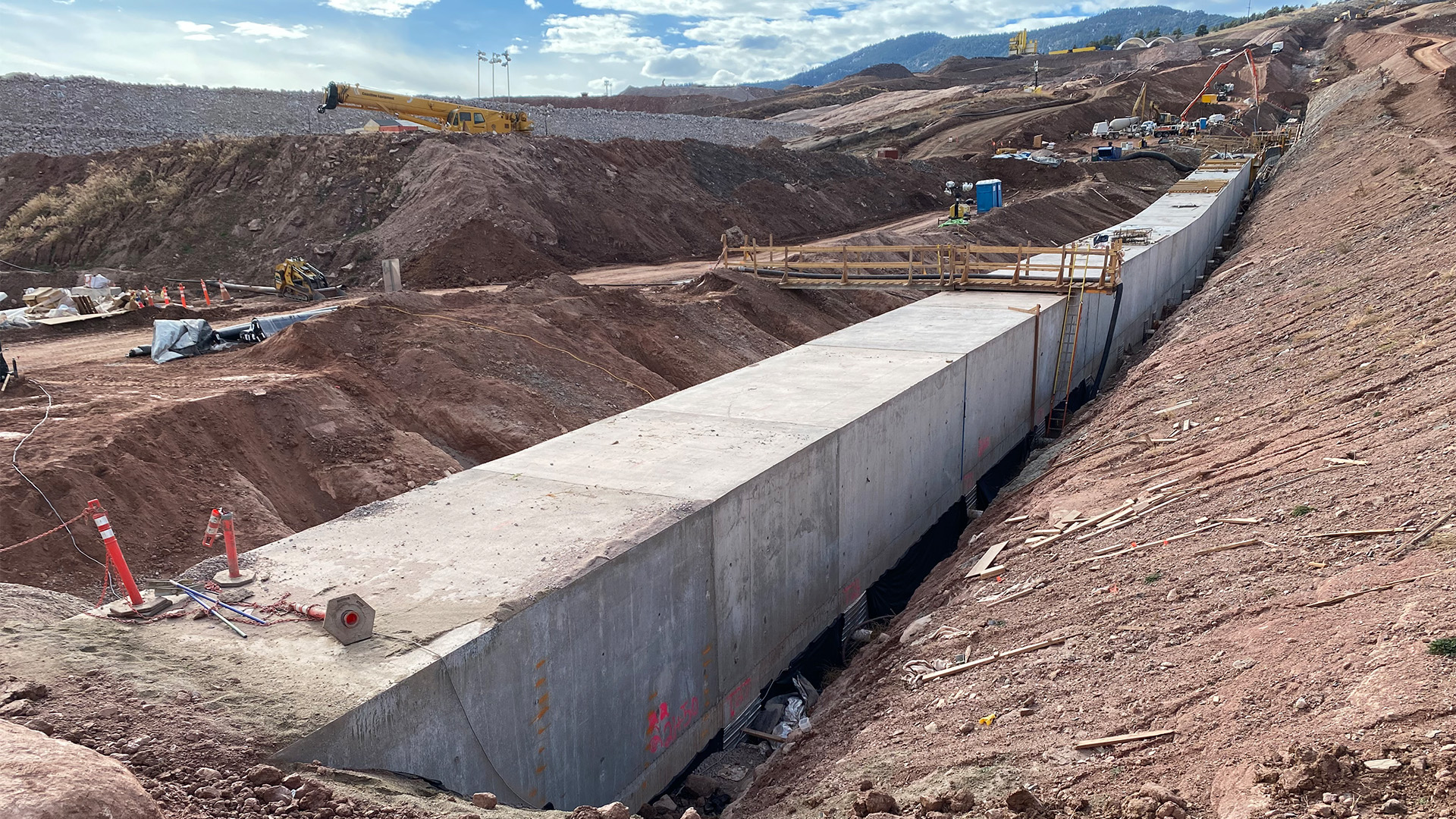 Spillway progress at Chimney Hollow January 2024,