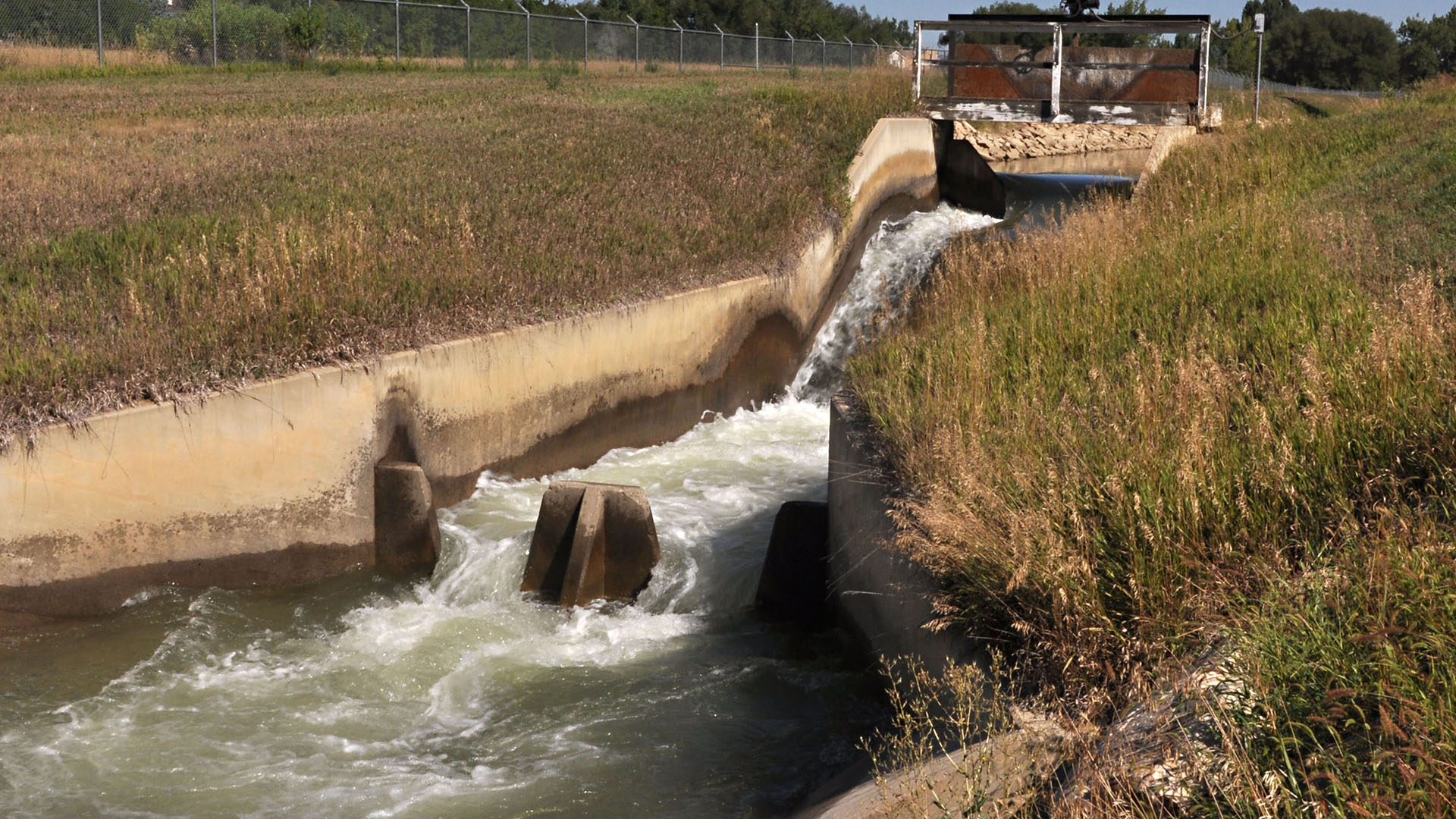 Water rushing down the Boulder Creek Supply Canal. 
