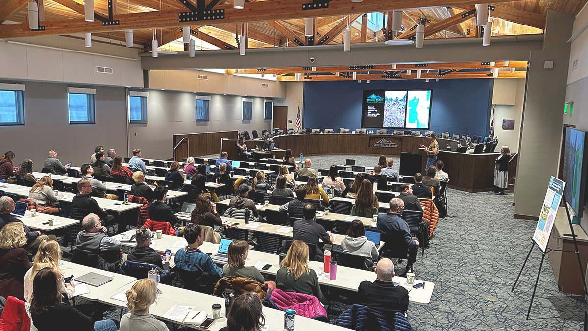 Attendees listen in on updates at the 2025 Watershed Health Stakeholder Meeting.