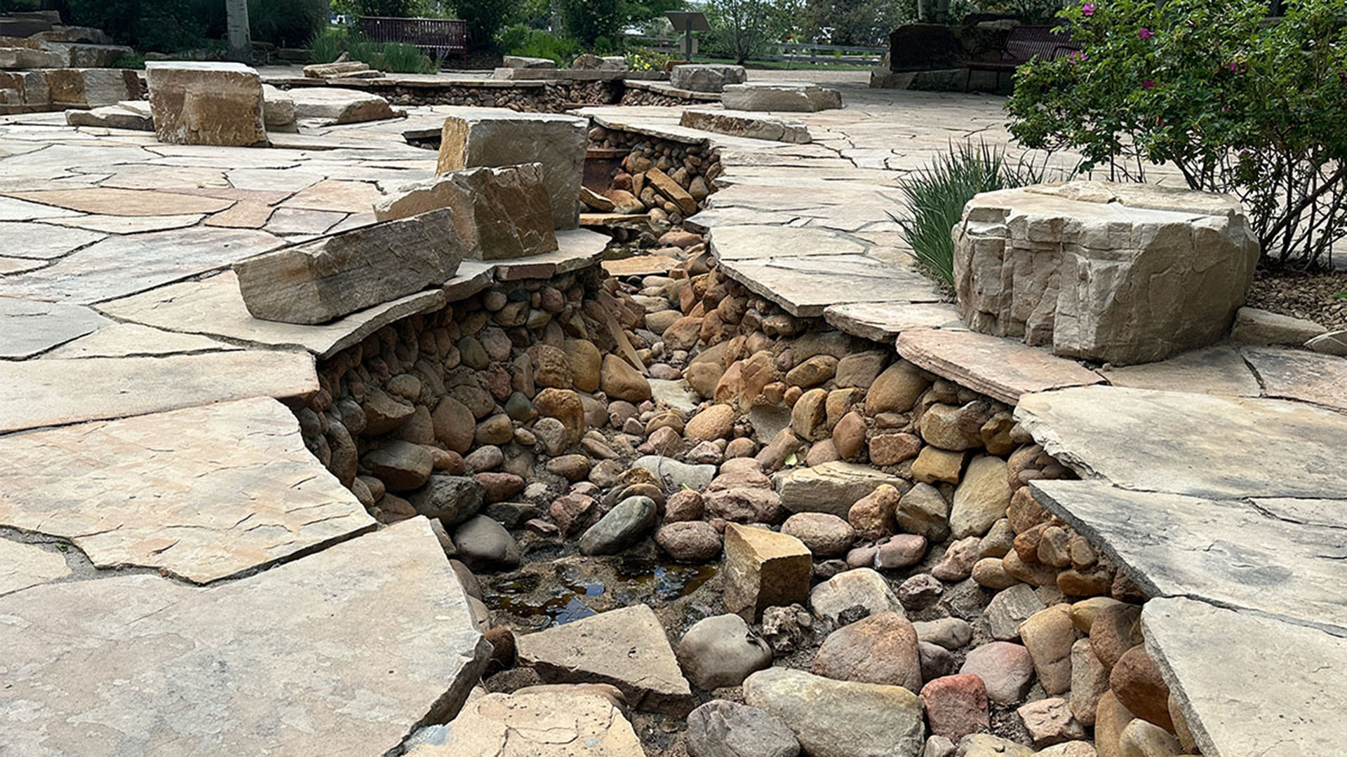 Interpretive Area in Northern Water backyard without any water.