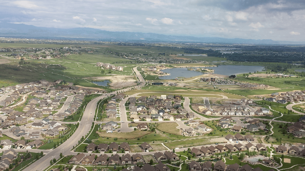 aerial image of Windsor, CO of growth, I-25 cooridor