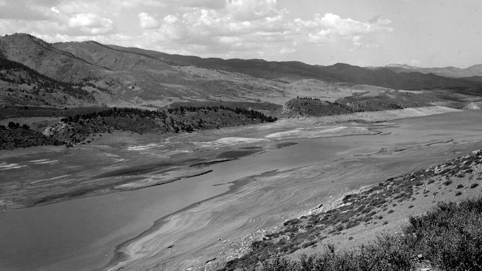 Water flowing for the first time into Horsetooth Reservoir.