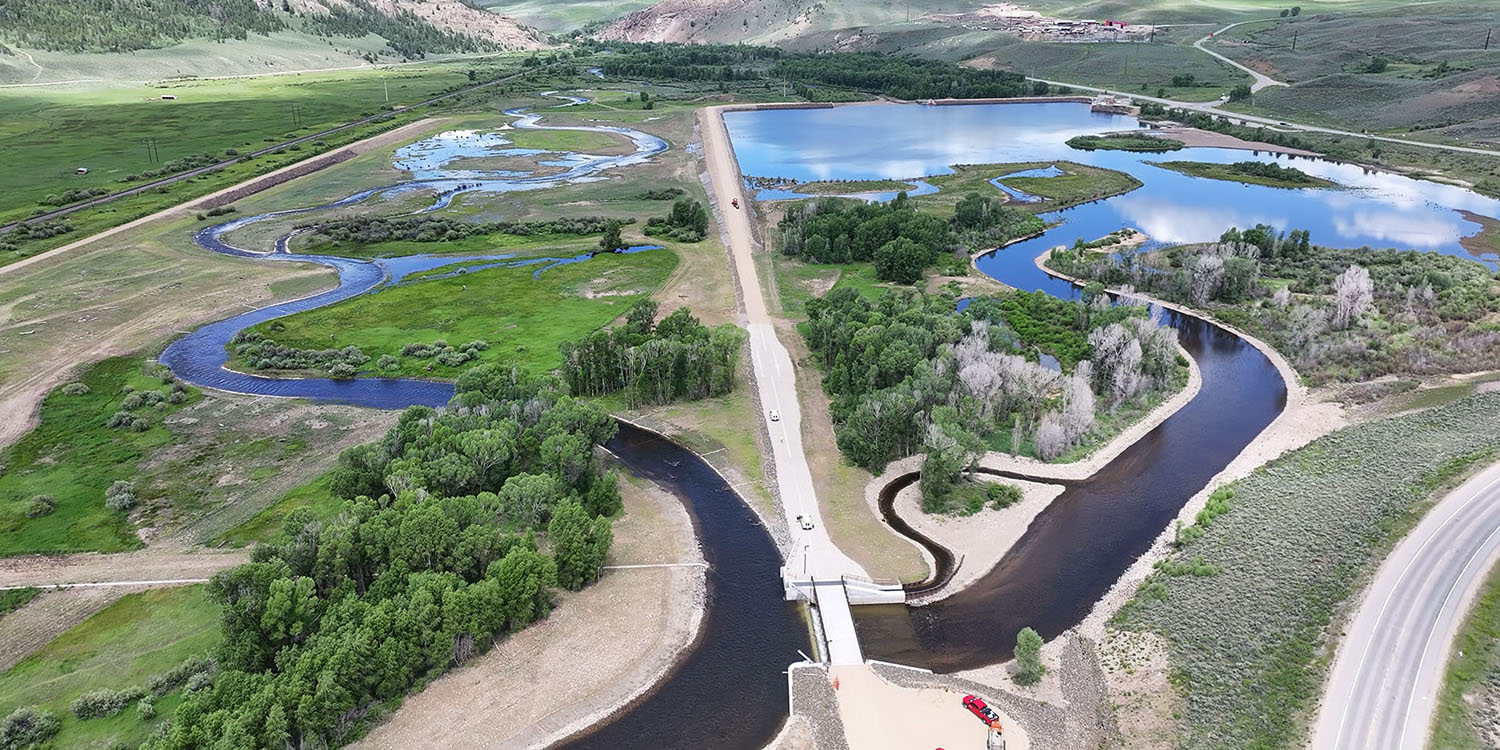 Aerial image of Colorado River Connectivity Channel around Windy Gap Reservoir