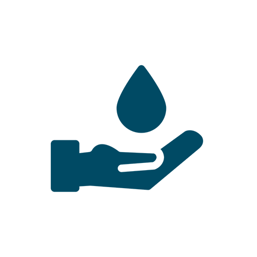 icon of water droplet into a hand
