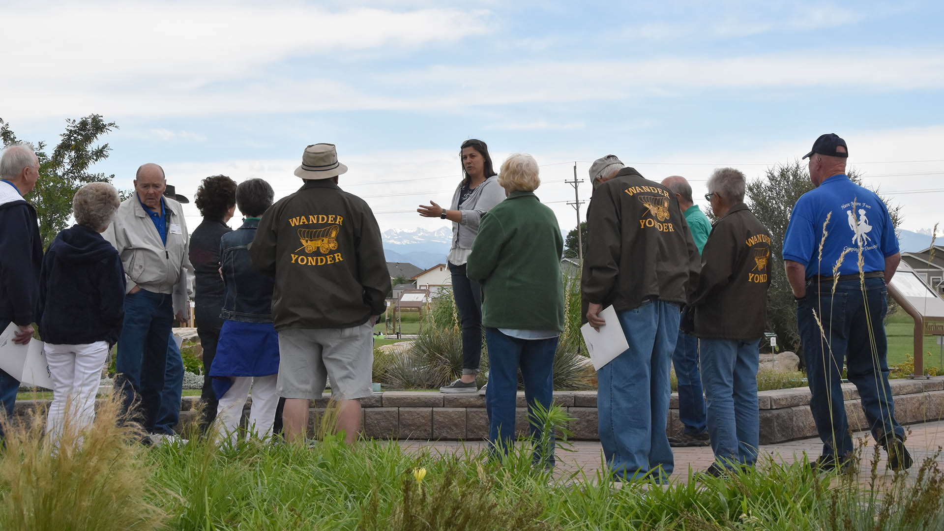 Water Efficiency Specialist Lyndsey Lucia presenting to group in the Conservation Gardens.