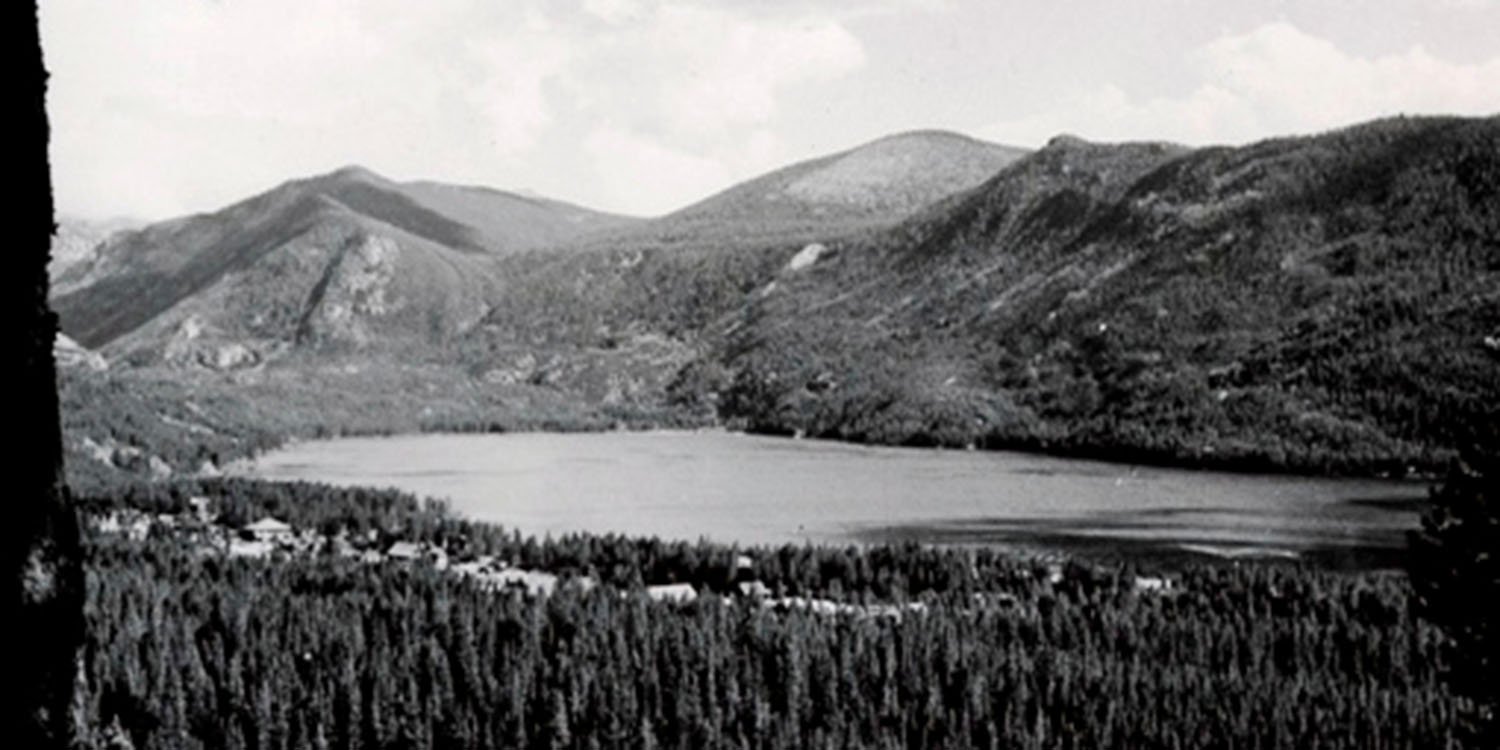 Black and white photo of Grand Lake