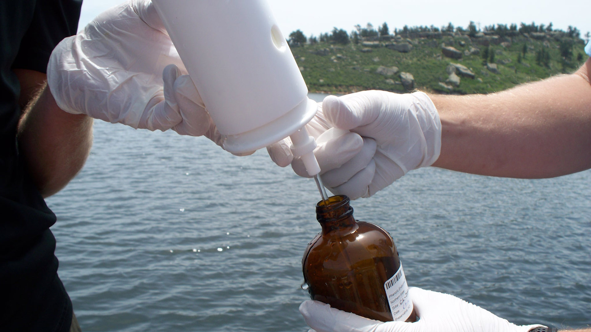 Water quality sampling. 