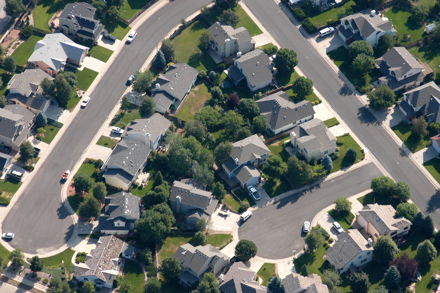 Aerial image of neighborhoods