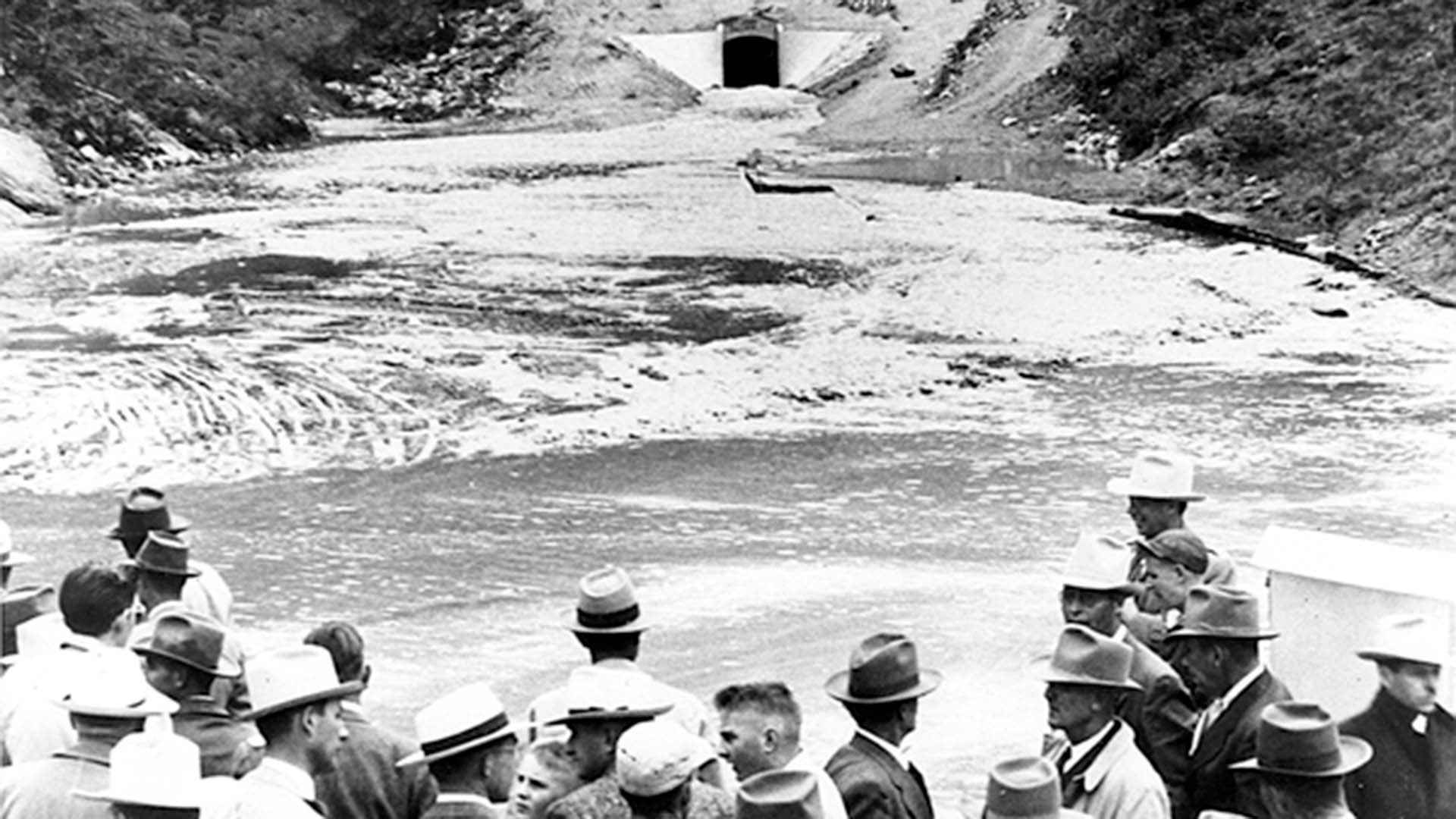 First water coming through the Adams Tunnel. 