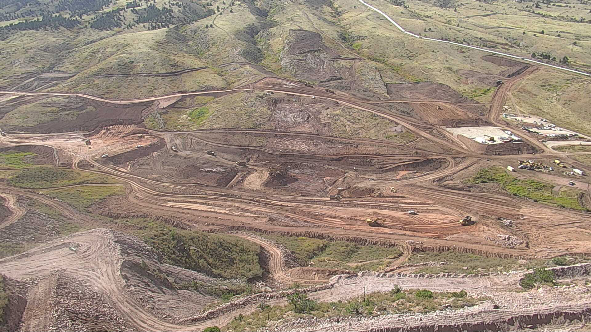Overhead shot of crews starting construction at Chimney Hollow.