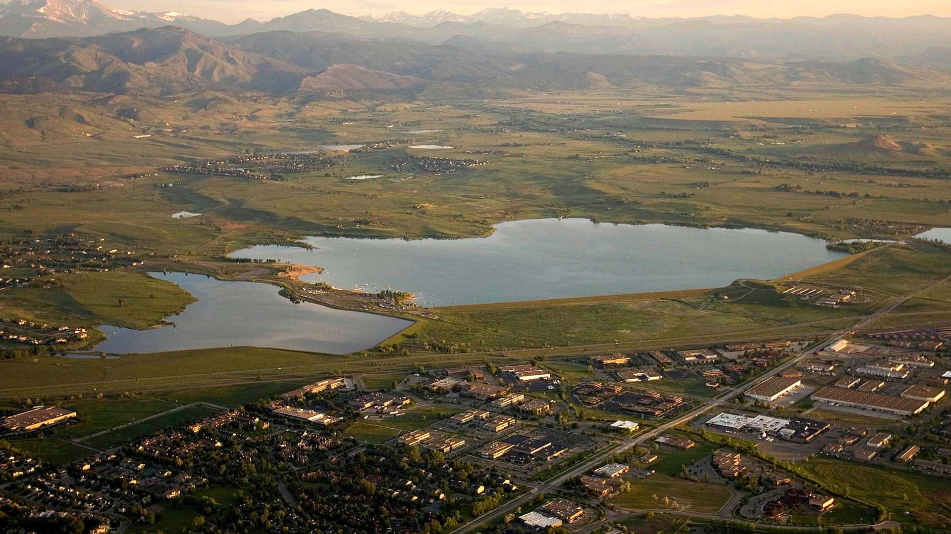 Aerial image of Boulder Reservoir.