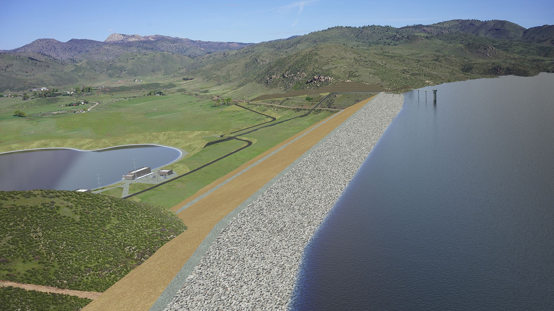 rendering simulation of future Glade Reservoir for NISP
