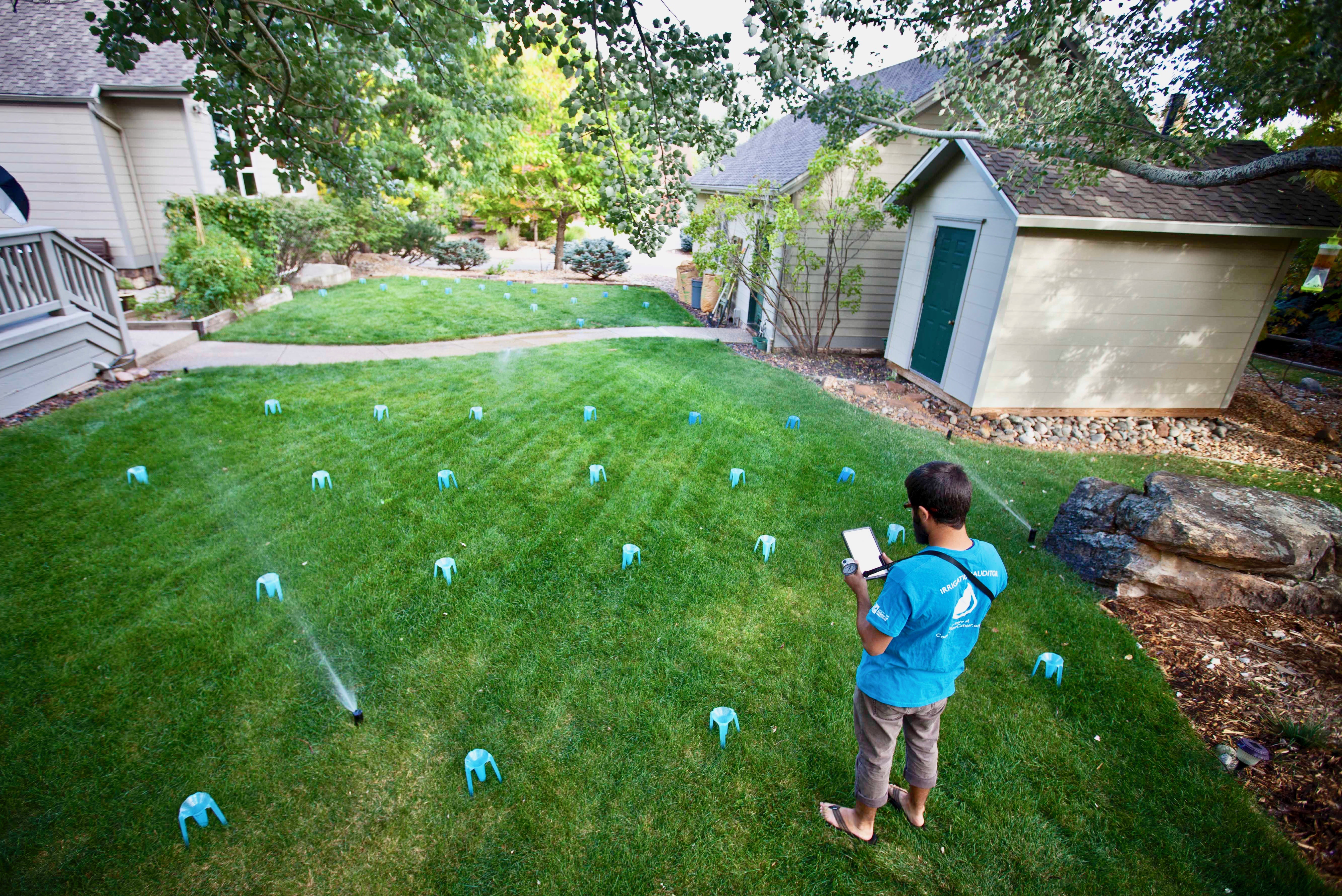Sprinkler efficiency test.