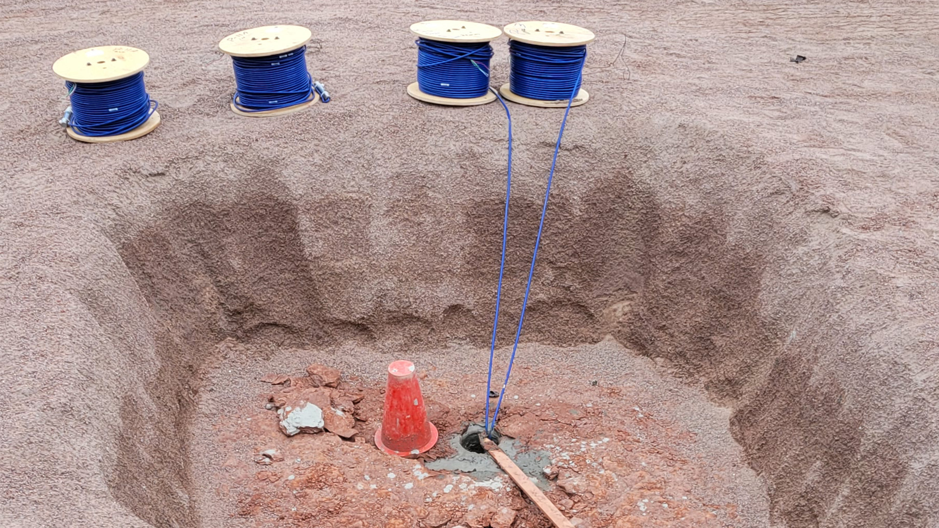 Piezmeter installation at Chimney Hollow.