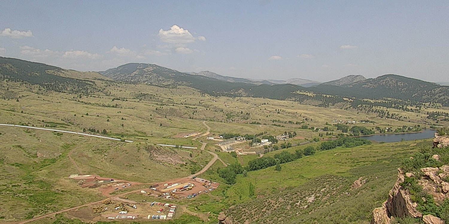 Aerial view of the Chimney Hollow Valley looking north toward Flatiron Reservoir. 