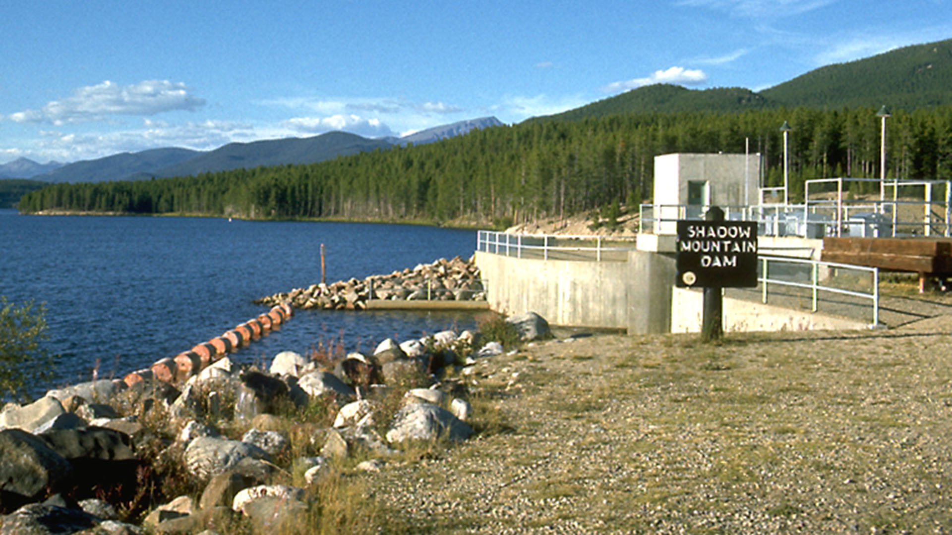 Dam at Shadow Mountain Reservoir.