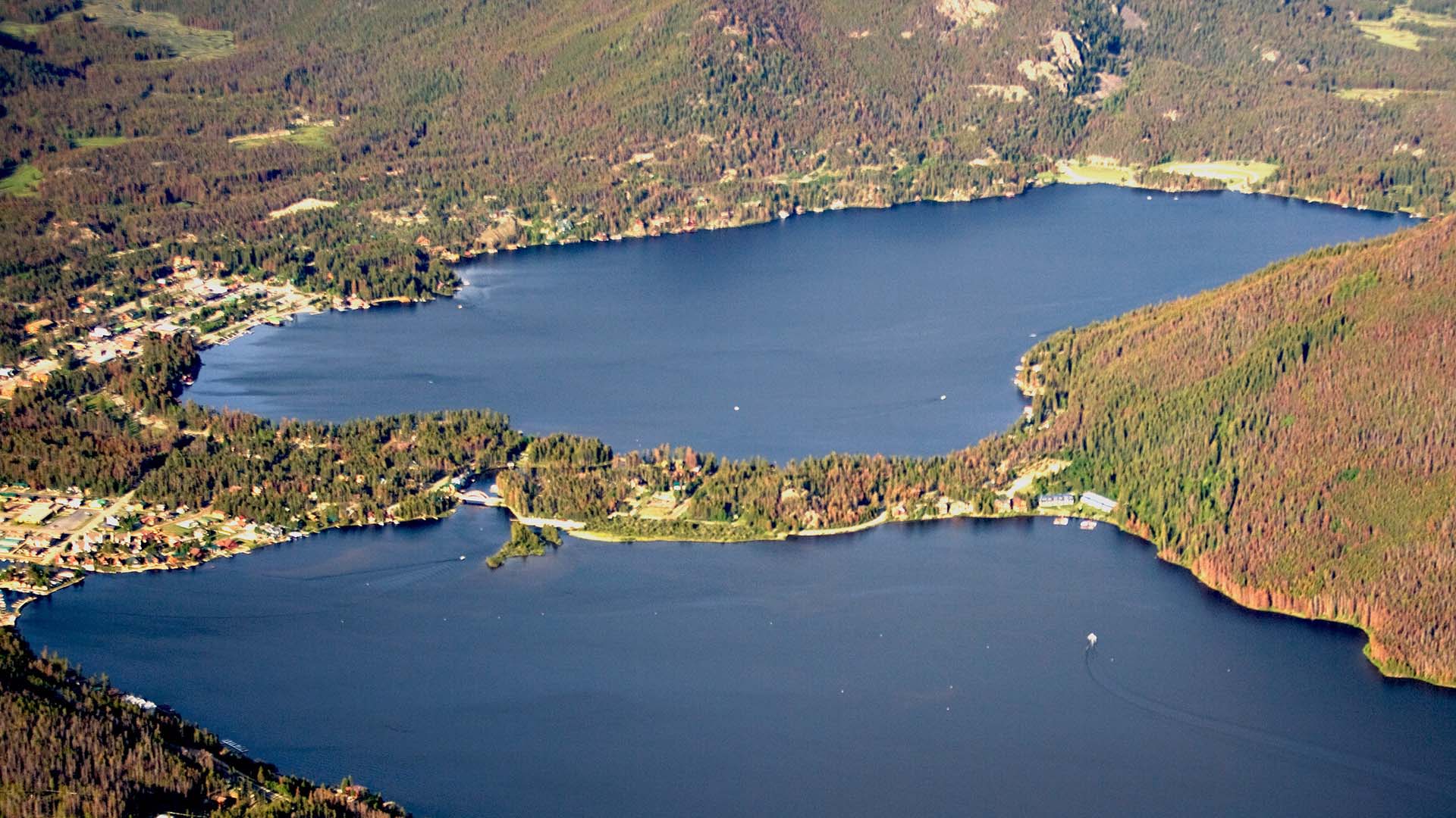 Aerial image of Grand Lake.