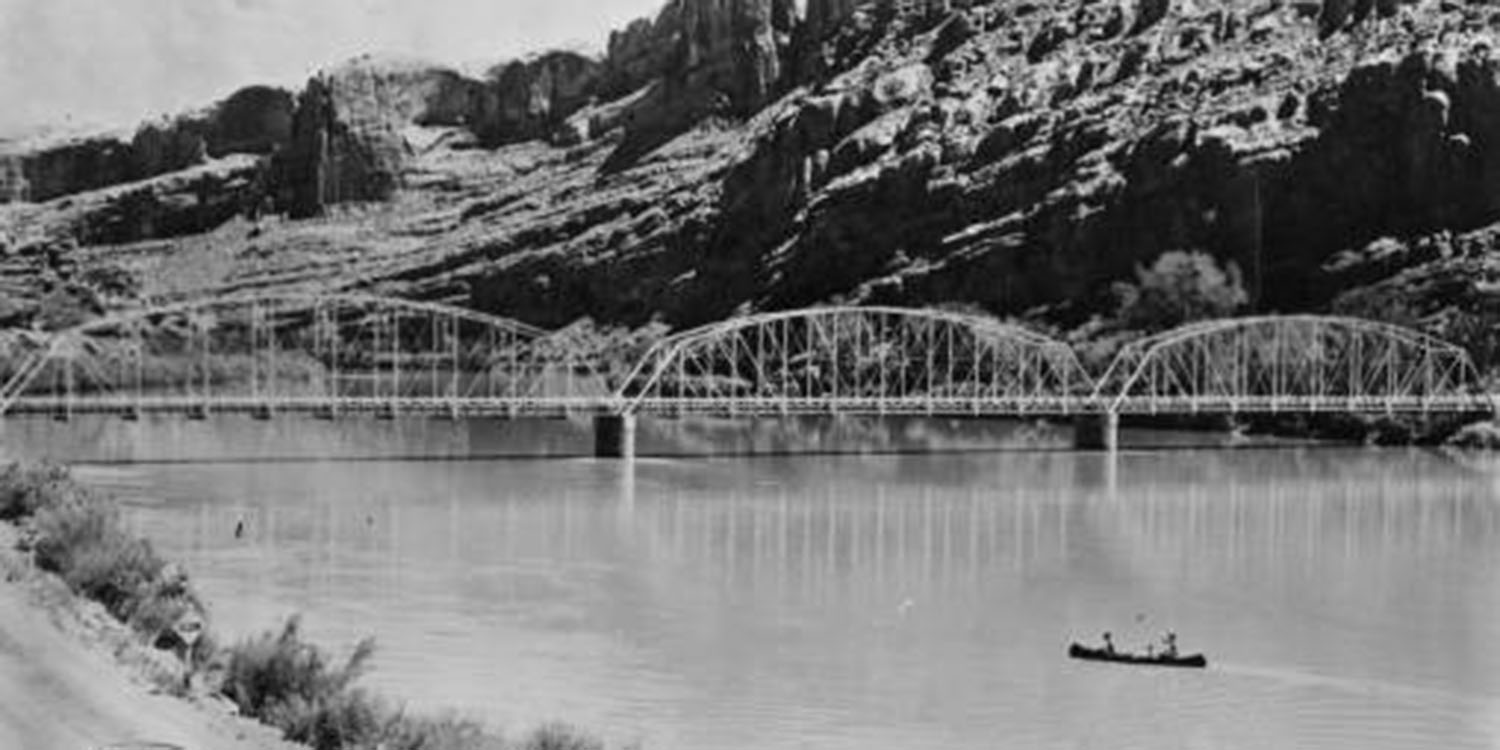 Black and white photo of the Colorado River