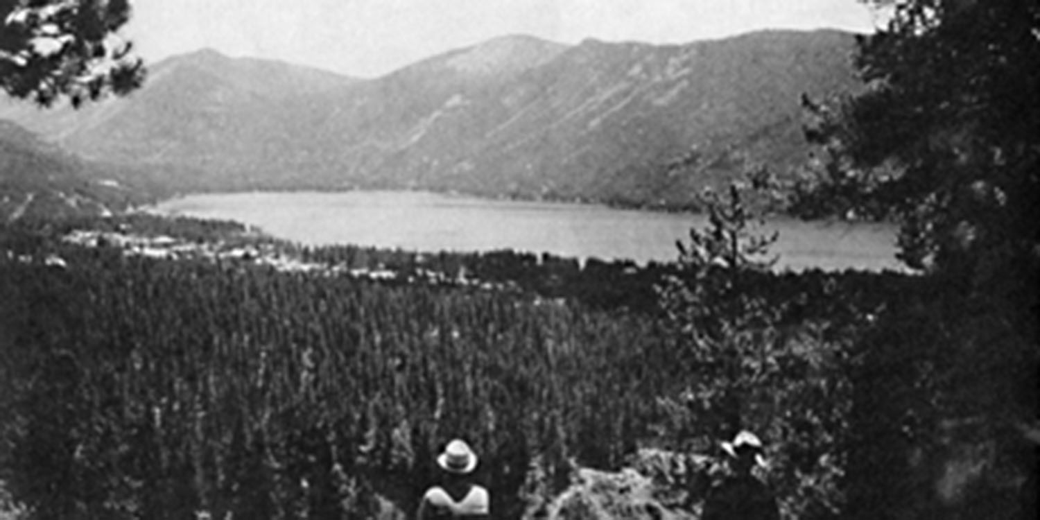 Black and white photo of Grand Lake