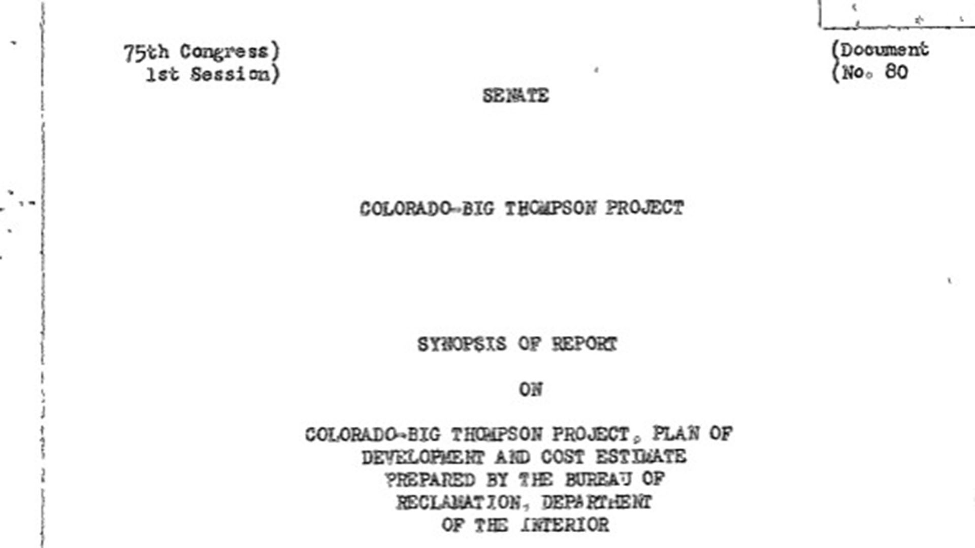 Cover of the Senate Document 80. 