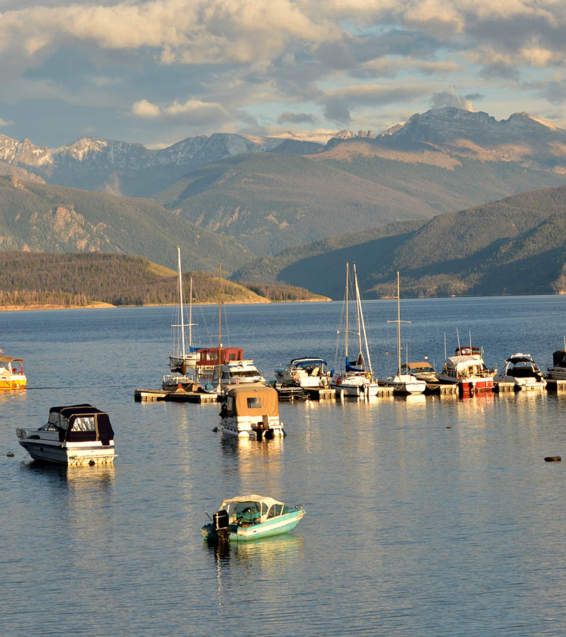 Boats on Lake Granby.