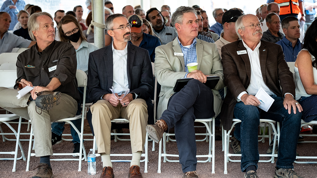 Attendees listening to speakers at the Chimney Hollow Groundbreaking Ceremony.