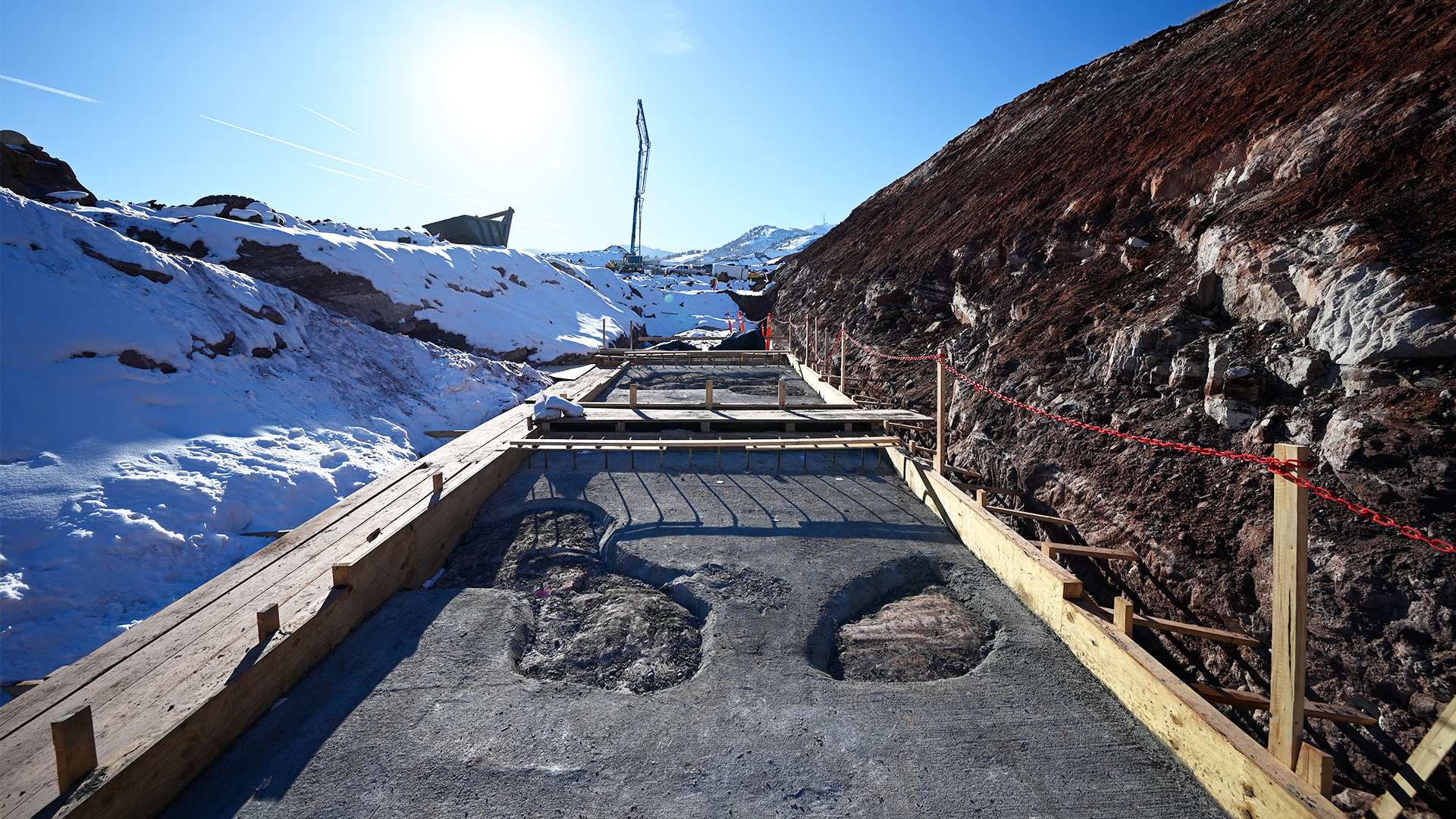 Spillway construction, January 2023.