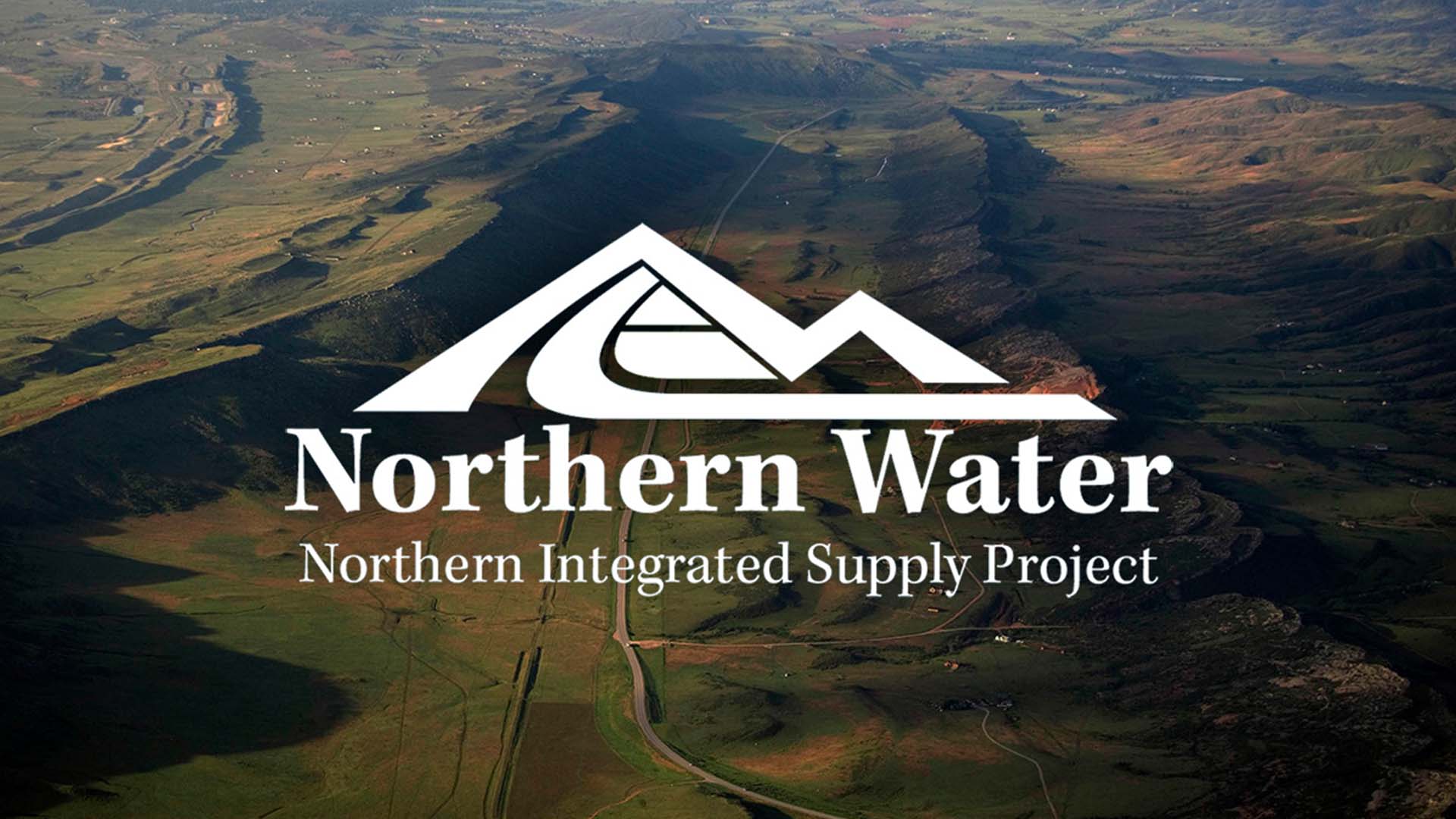 NISP logo laid over the top of an aerial image of Glade Reservoir site.