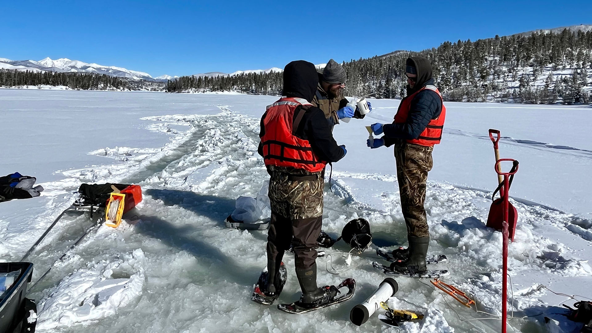 Water quality samples are collected year round for testing.