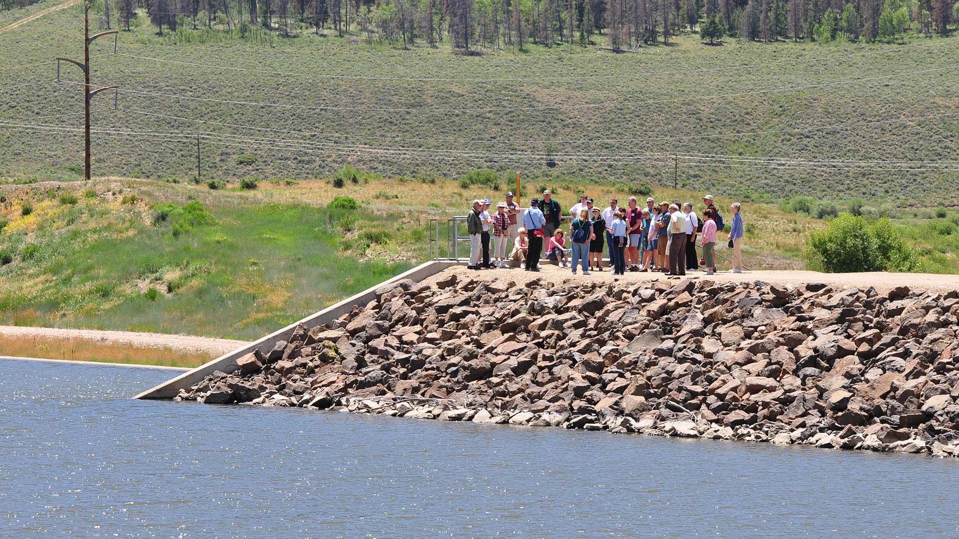Standing on the Windy Gap Dam