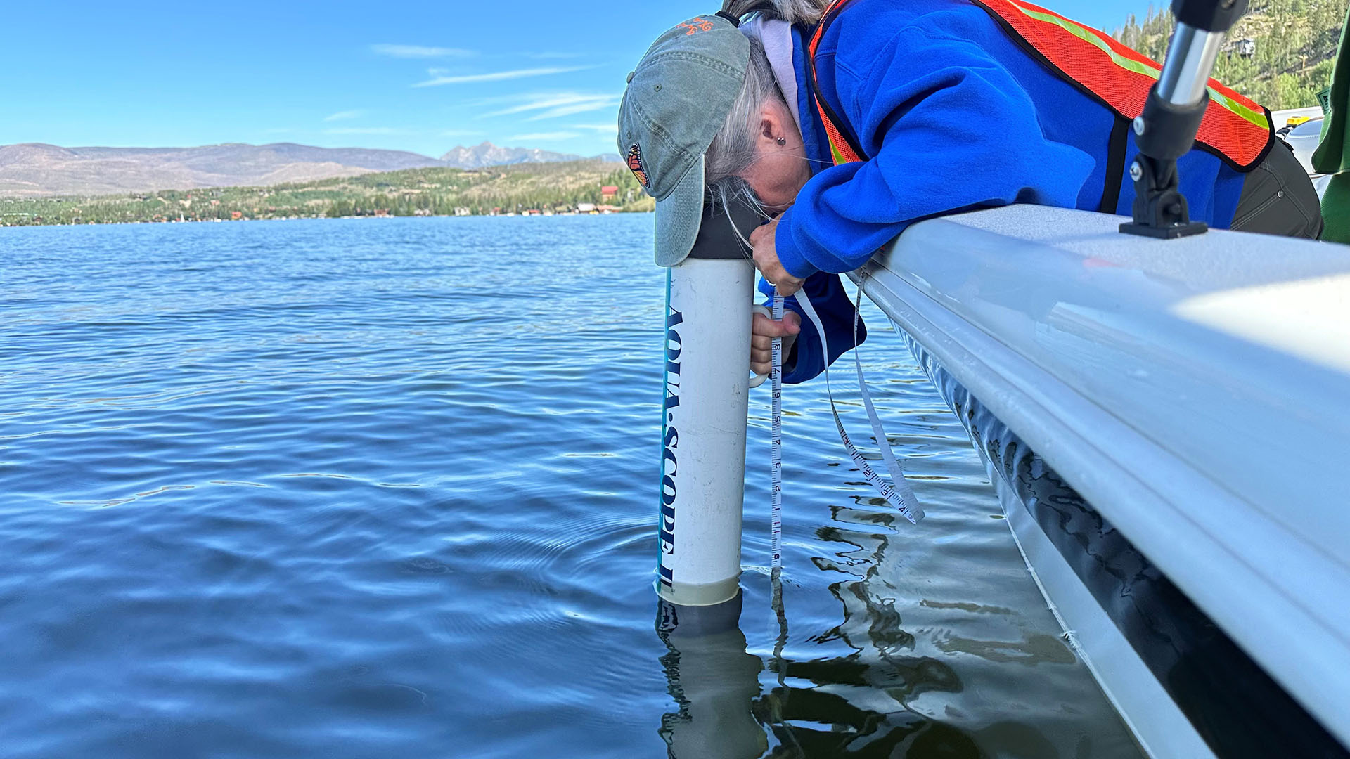 Clarity is also measured on Grand Lake through a viewscope.