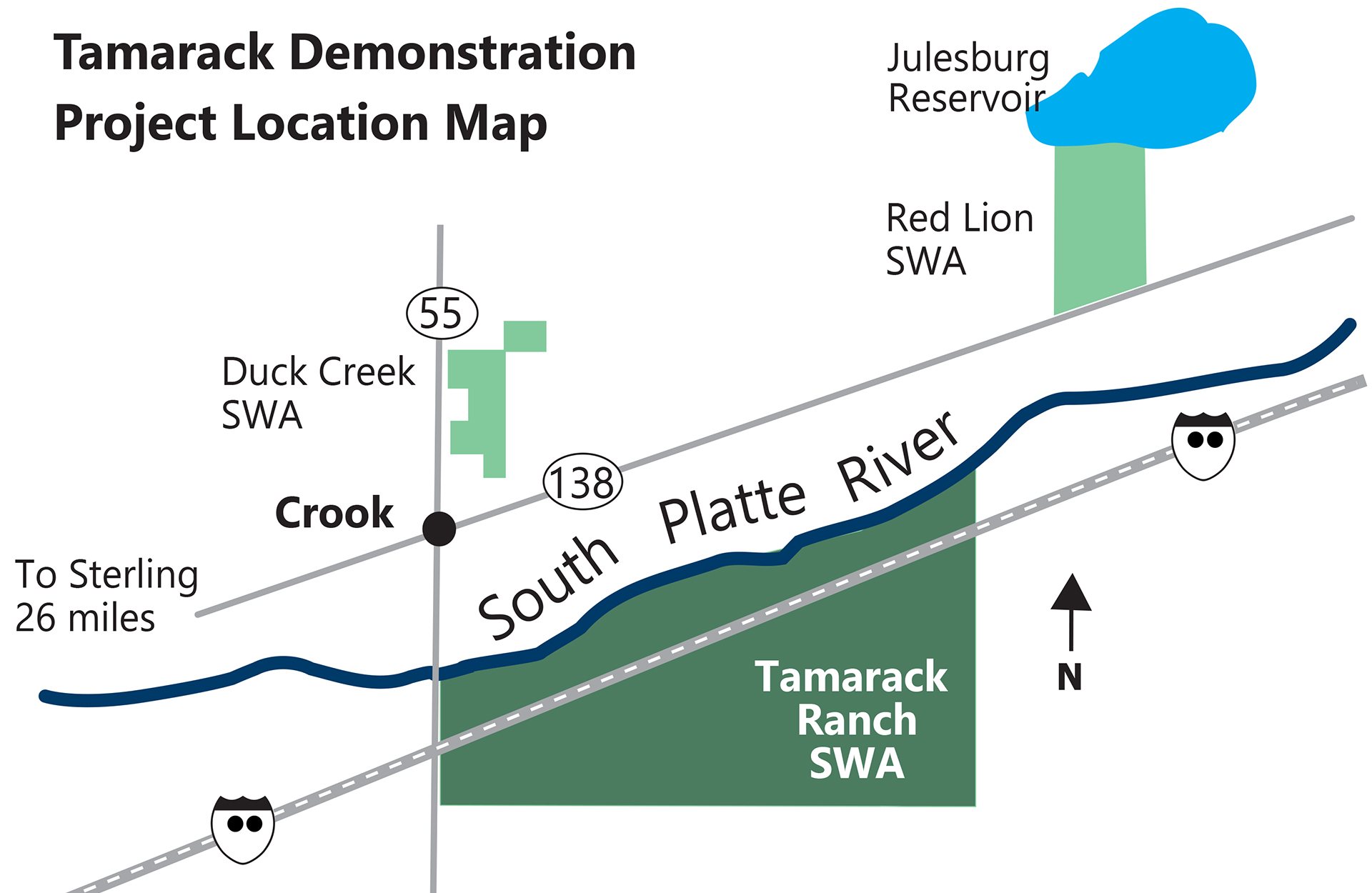 Tamarack Demonstration Project Location Map.