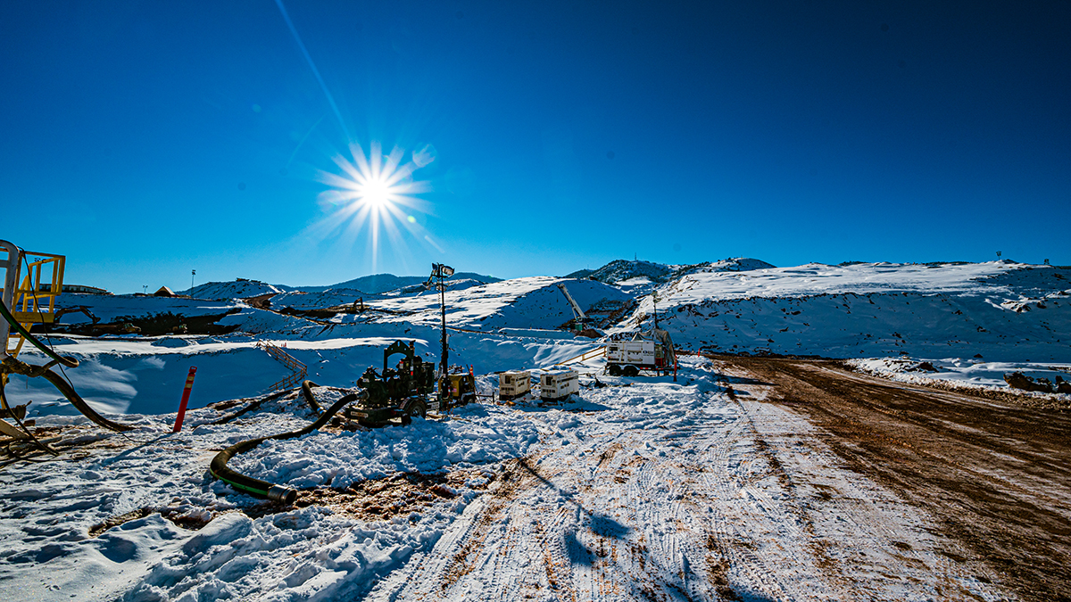Snow covered site on an early February morning in 2022.