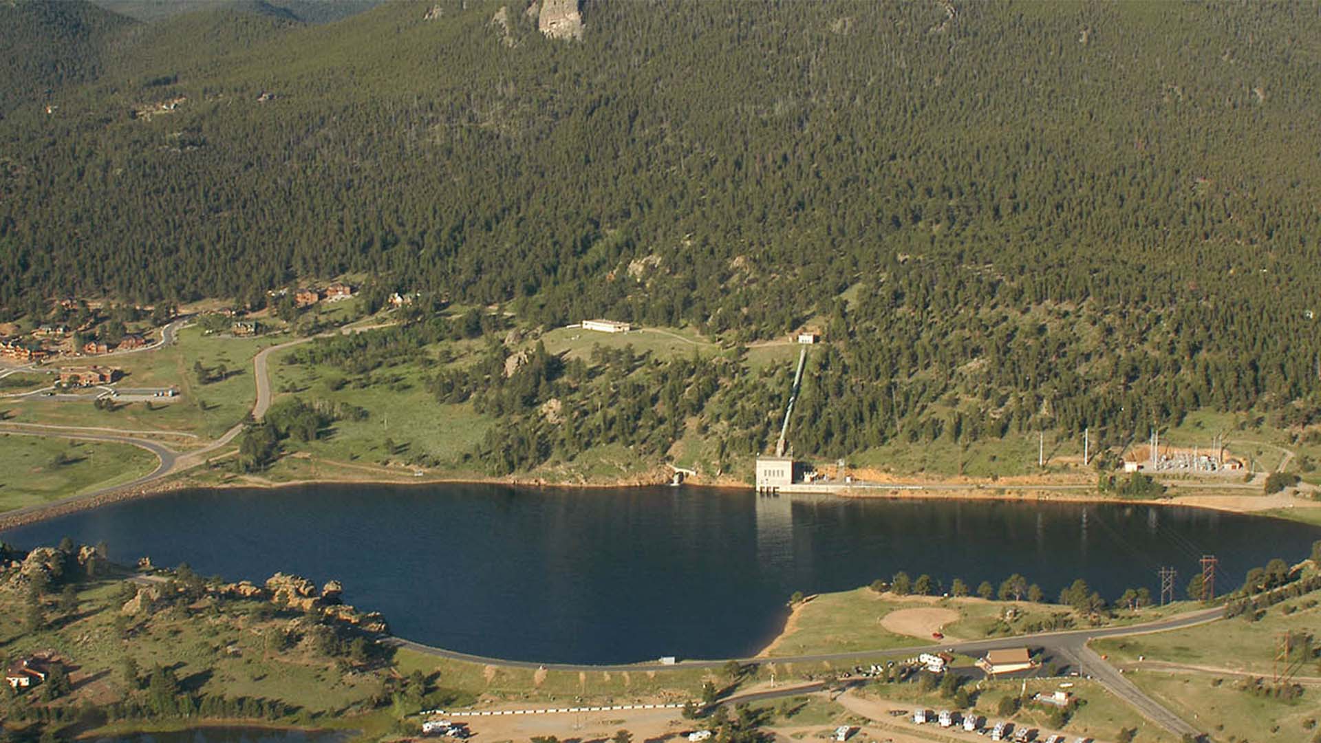 Aerial image of Mary's Lake.