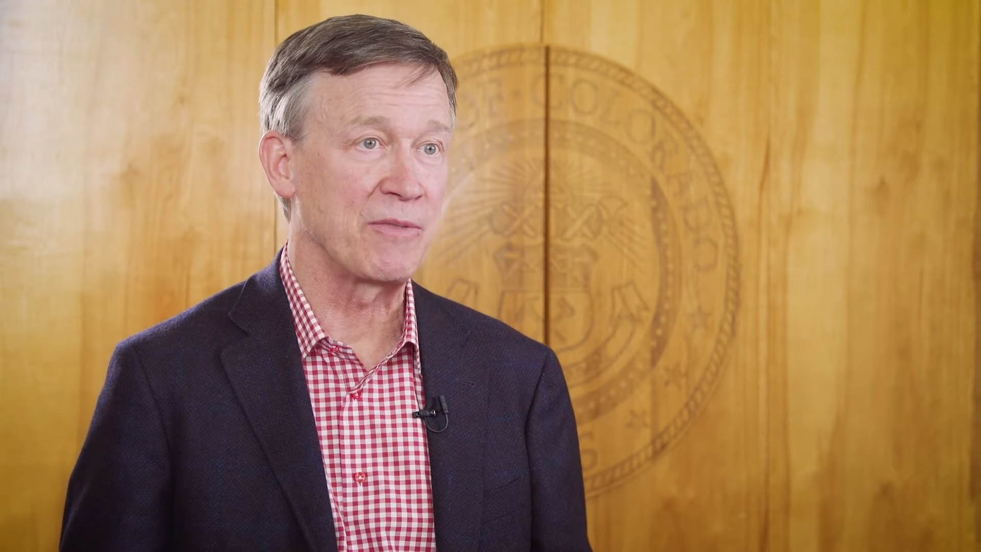 Former Governer Hickenlooper during interview. 