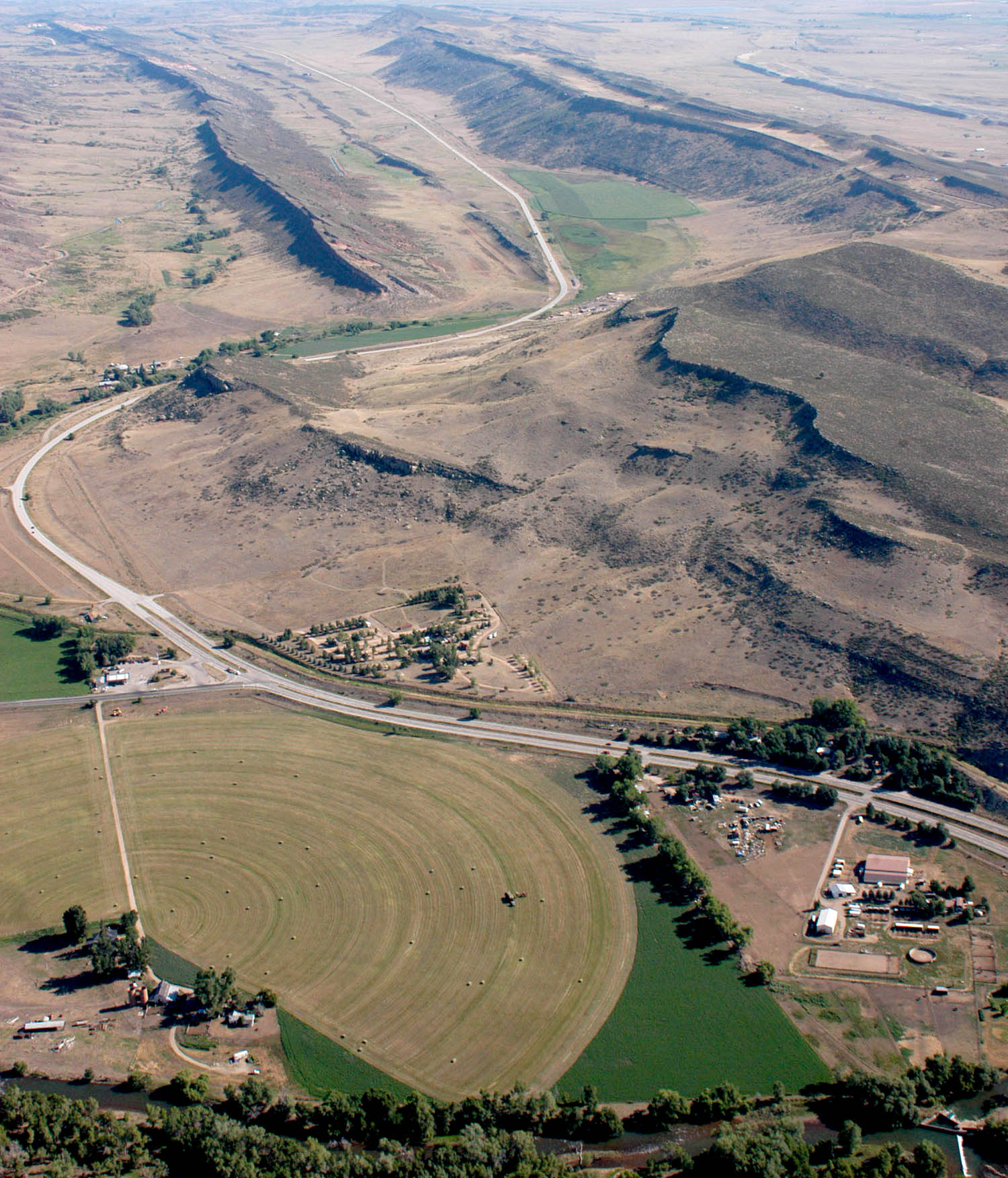 aerial view of US Highway 287 and proposed relocation
