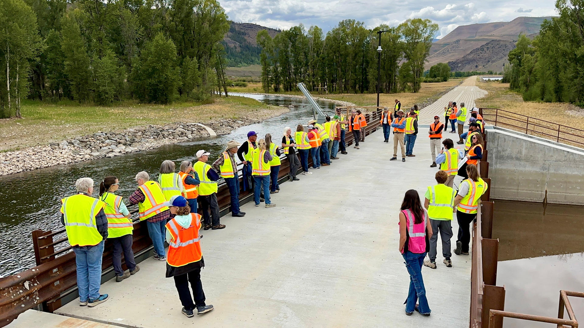 Public take part in a West Slope tour to see water infrastructure.